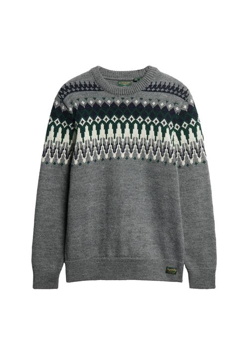 Superdry & Co Pullover  grå / mørkegrøn / sort / hvid