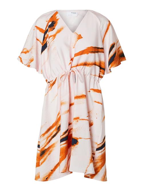 SELECTED Kjole 'SLFATTIA'  mørkeorange / lyserød / sort