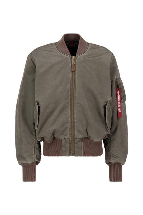 ALPHA INDUSTRIES Overgangsjakke 'MA-1'  brun / grøn / rød / hvid