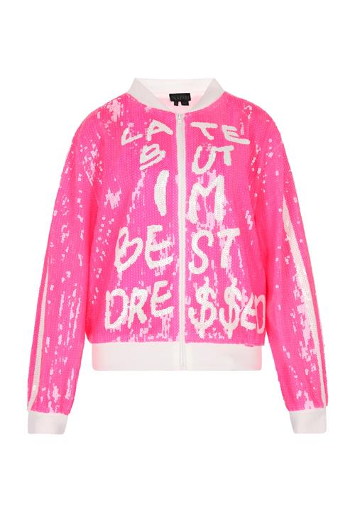 NAEMI Overgangsjakke  pink / hvid