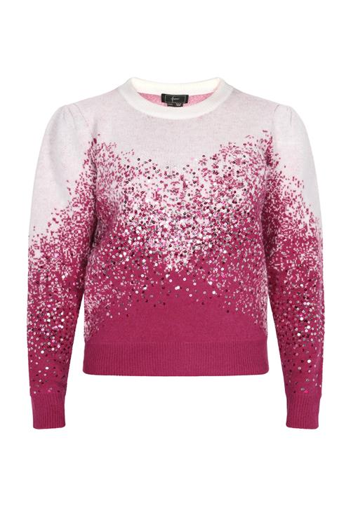 faina Pullover  magenta / sølv / uldhvid