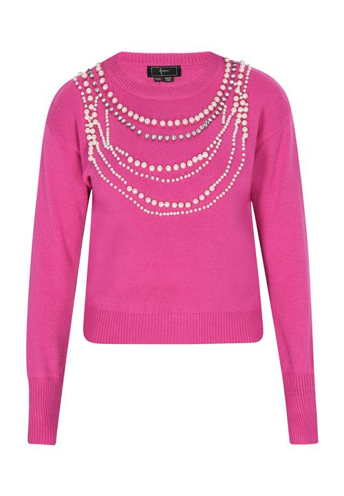faina Pullover  pink / uldhvid