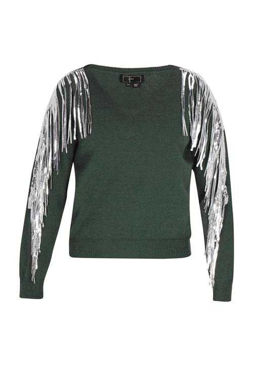 faina Pullover  mørkegrøn / sølv