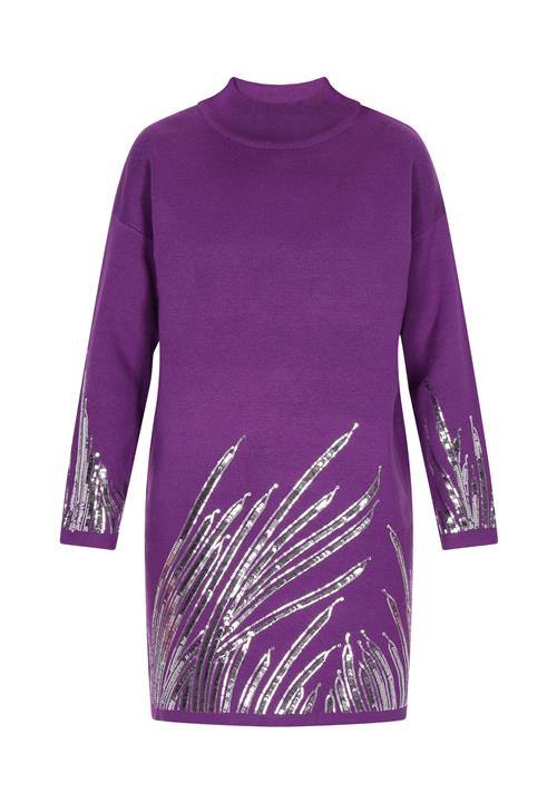 faina Strikkjole  mørkelilla / sølv