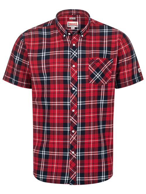 LONSDALE Skjorte 'Brixworth'  navy / rød / hvid