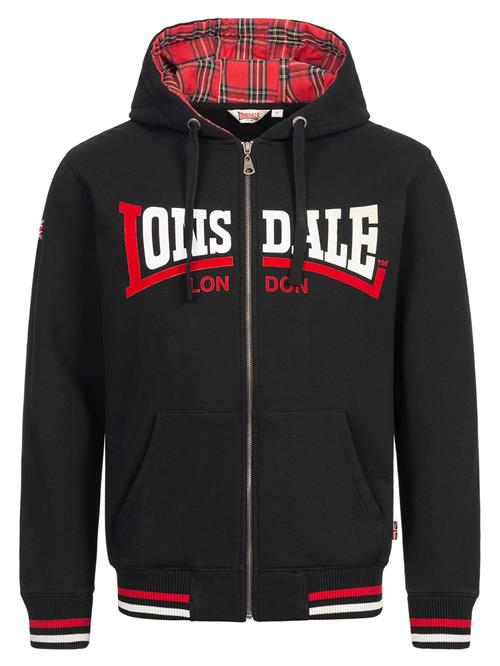 LONSDALE Sweatjakke 'Nateby'  rød / sort / hvid