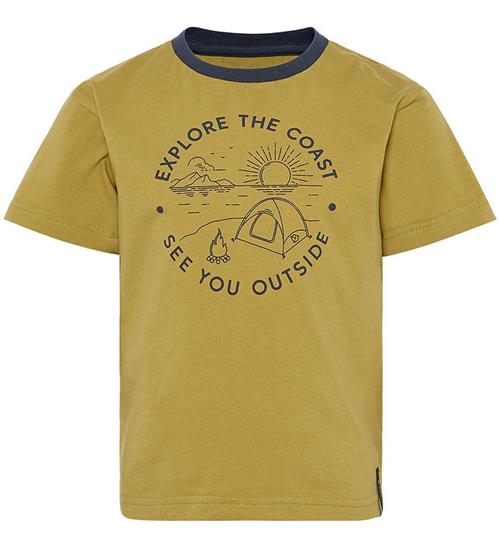 Didriksons T-shirt - Mynta - Yellow Pollen m. print