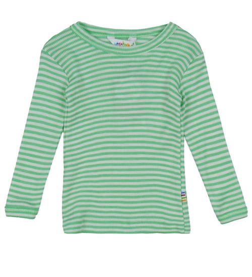 Joha Bluse - Rib - Uld/Silke - Off White/Grøn