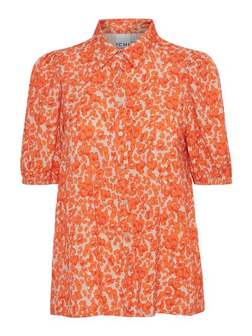 ICHI Bluse 'IHAya'  mørkebeige / orange / koral