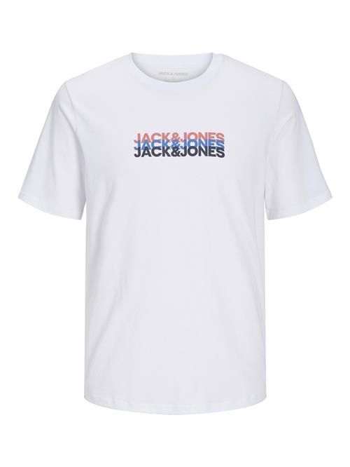 JACK & JONES Bluser & t-shirts 'JWHCYBER'  blå / kirsebærsrød / sort / hvid