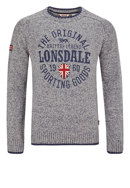 LONSDALE Pullover 'Borden'  marin / grå-meleret / rød / hvid