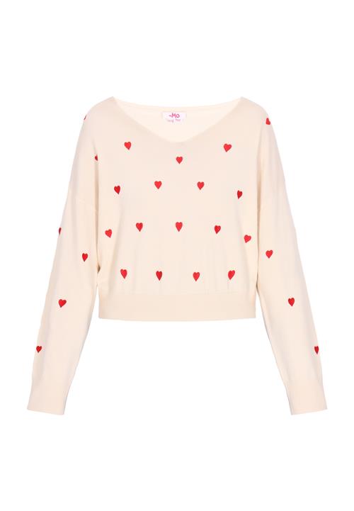 MYMO Pullover 'Comfy'  knaldrød / offwhite