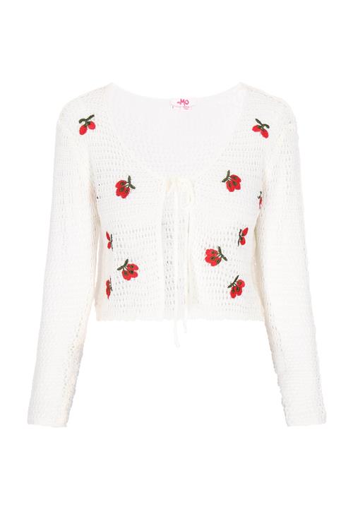 MYMO Cardigan  oliven / rød / offwhite