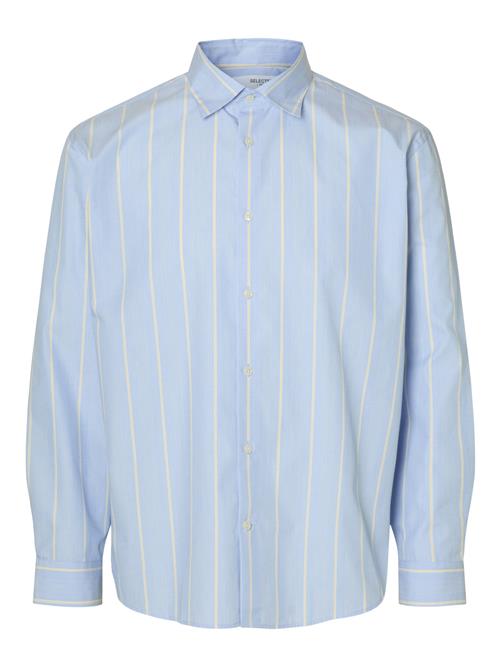 SELECTED Skjorte 'SLHBen'  lyseblå / citron / hvid