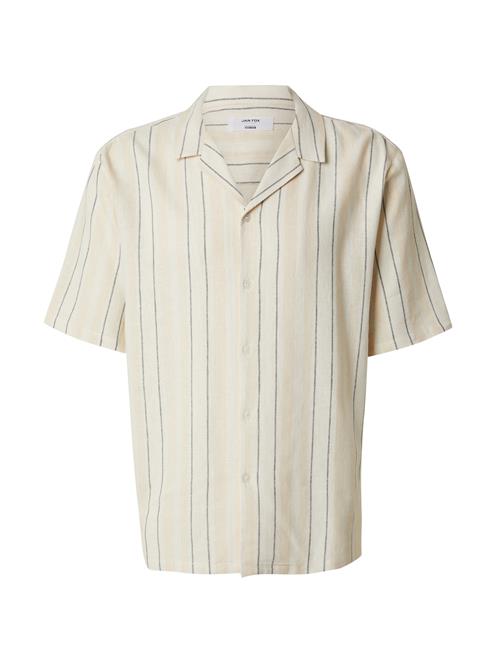 DAN FOX APPAREL Skjorte 'Martin'  chamois / sort / offwhite