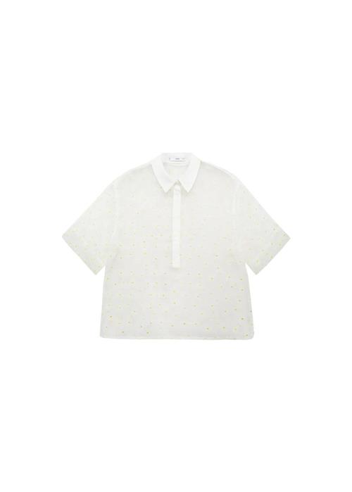 MANGO Bluse 'Dacy'  gul / hvid / offwhite