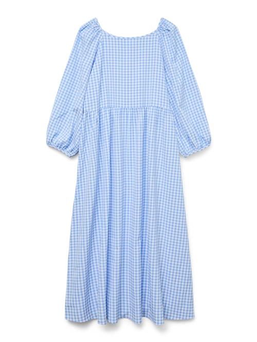 VERO MODA Kjole 'VMVICHY'  lyseblå / hvid