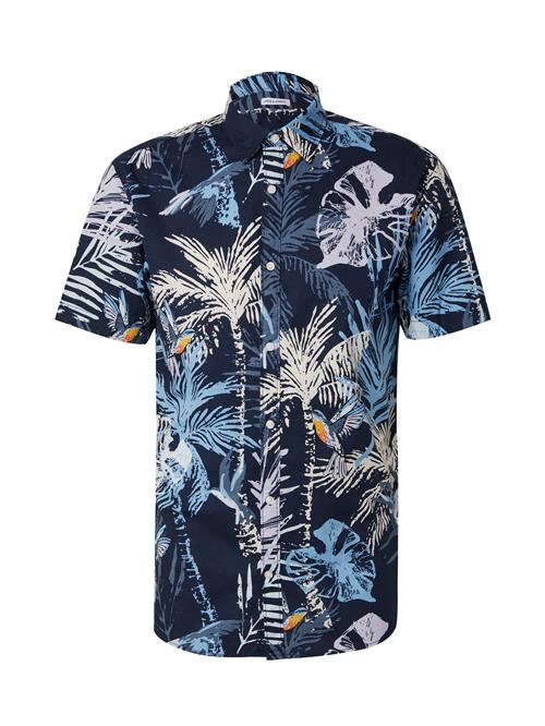 JACK & JONES Skjorte 'JJHawaii'  natblå / lyseblå / orange / hvid