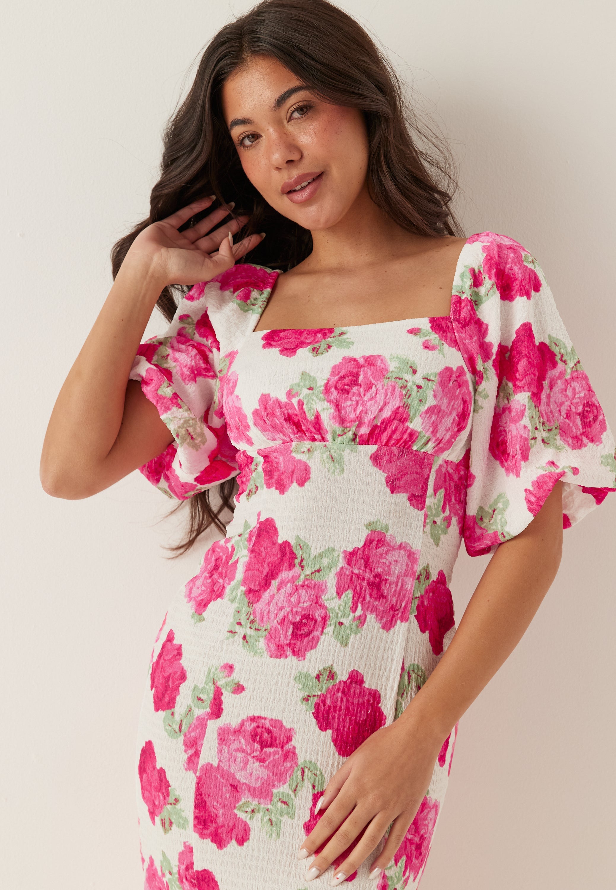 BUBBLEROOM Volume Sleeve Midi Dress
