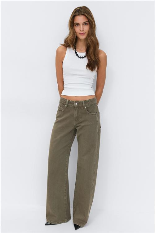 Gina Tricot - Wide flare jeans - wide jeans - Grøn - 34 - Dame