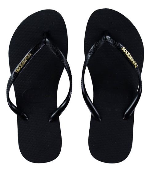 Havaianas Klipklapper - Slim Logo Metallic - Black/Gold