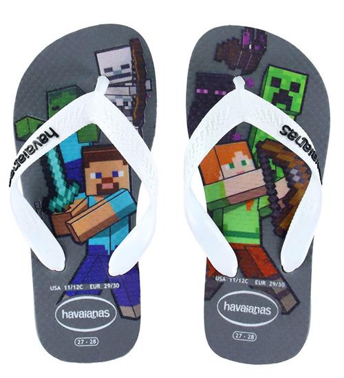 Havaianas Klipklapper - Kids Minecraft - Steel grey/White