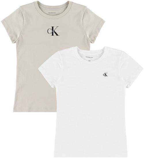 Calvin Klein T-shirt 2-pak - Oatmeal