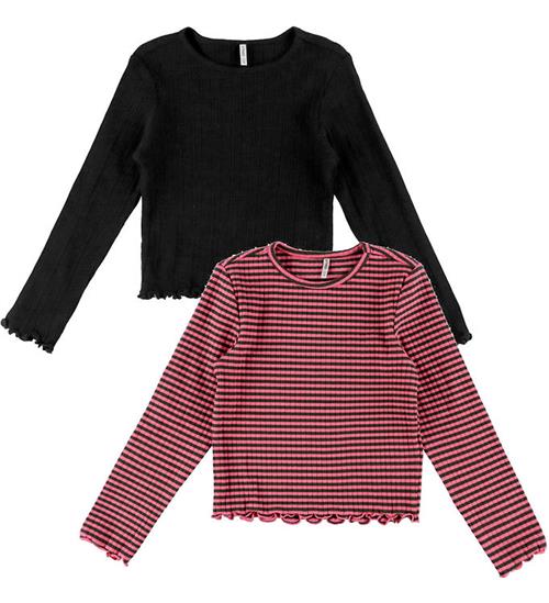 Kids Only Bluse - 2-pak - KogDixi - Pink Lemonade/STRIPE FOREST