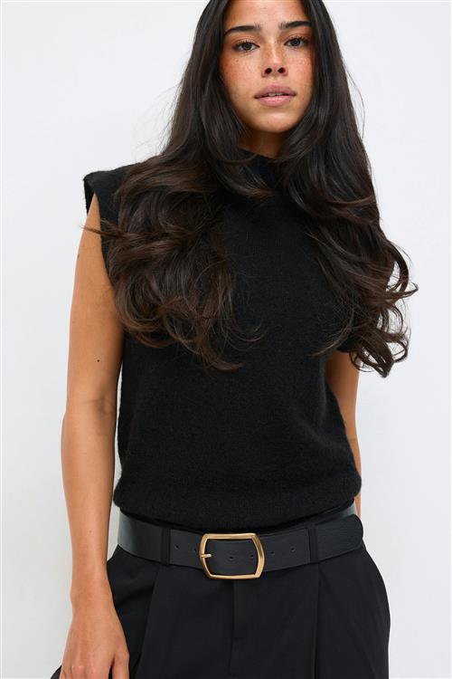 Gina Tricot - Large buckle belt - Bælter - Sort - XS/S - Dame