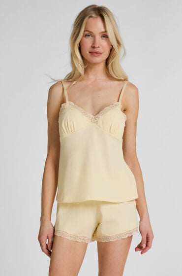 Hunkemöller Pyjamas Sæt Jersey Blonder Gul