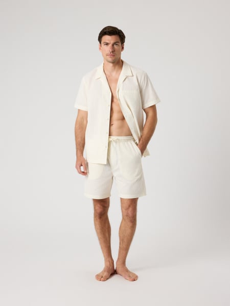 Björn Borg Borg Seersucker Resort Shirt Hvid, XL