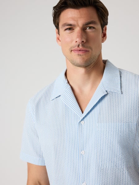 Björn Borg Borg Seersucker Resort Shirt Blå, M