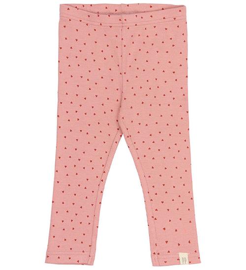 Petit Piao Leggings - Rib - PPSonja - Dusty Rose Heart AOP