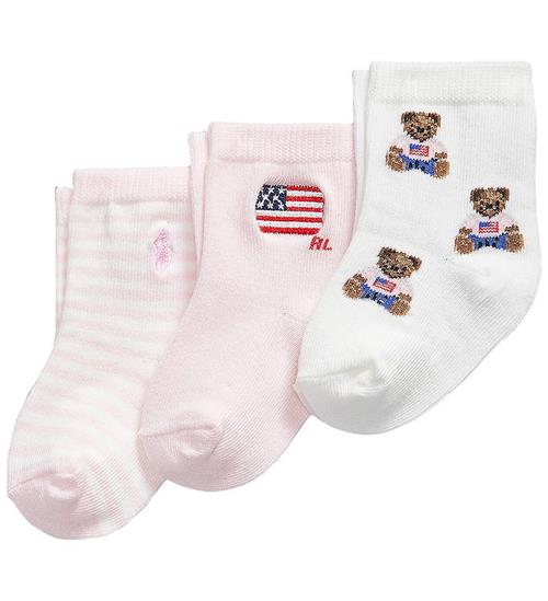 Polo Ralph Lauren Strømper - 3-pak - White/ Pink