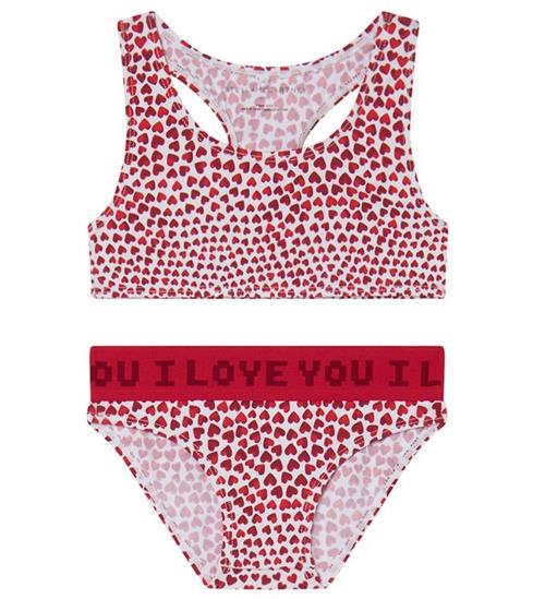 Stella McCartney Kids Bikini - Hvid/Rød m. Hjerter