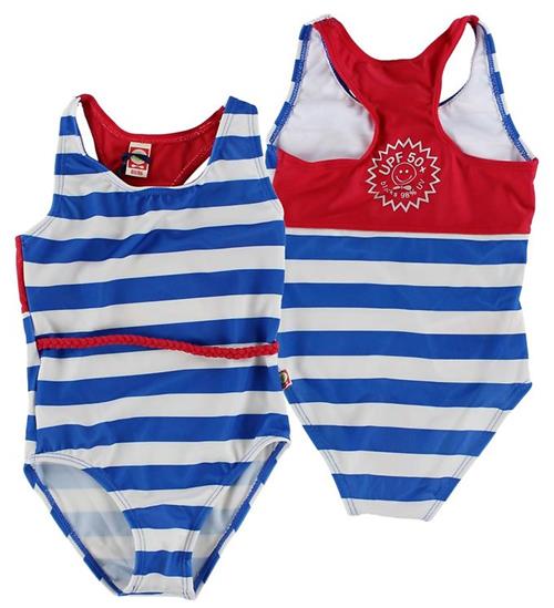 Katvig Classics Badedragt - Blå/Hvidstribet m. Rød