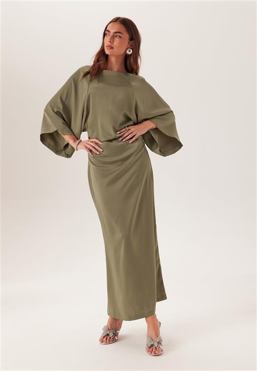 Bubbleroom Occasion Wide Sleeve Satin Ankle Dress