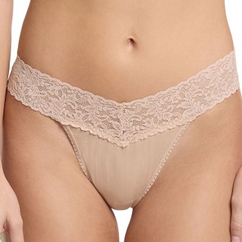 Hanky Panky Trusser 3P Supima Cotton Original Rise Thong Beige One Size Dame
