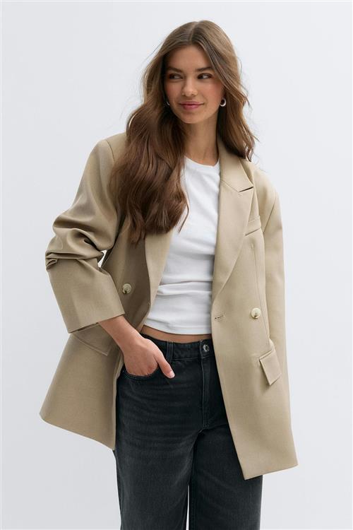 Gina Tricot - Shaped blazer - figursyede blazere - Beige - S - Dame