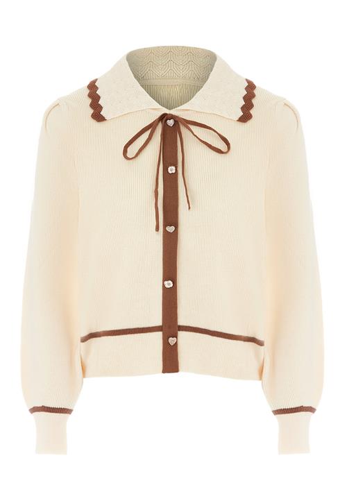 NAEMI Cardigan  brun / uldhvid