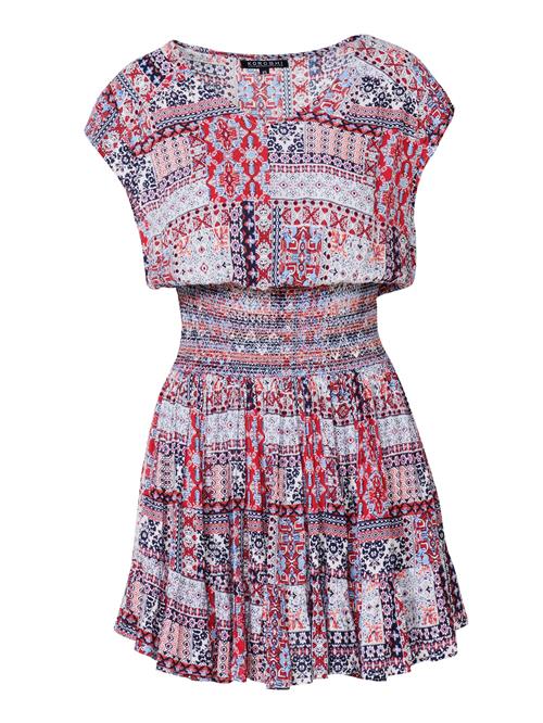 KOROSHI Sommerkjole  marin / himmelblå / blodrød / hvid