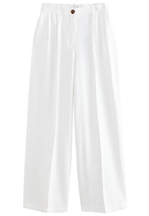 Next Bukser med lægfolder  hvid