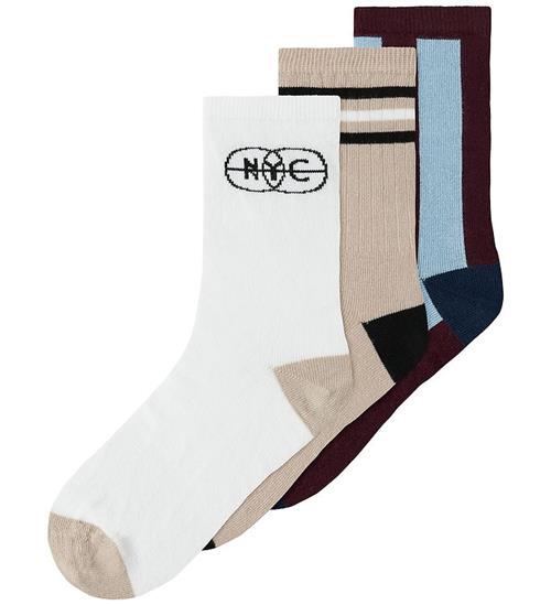 Name It Strømper - 3-pak - NkmFrede - Chateau Grey/Blue Fog