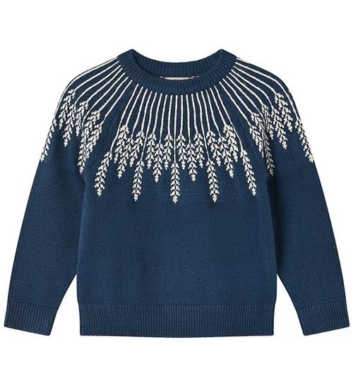 Fliink Bluse - Strik - Alon - Leaf - Insignia Blue