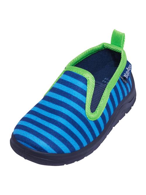 Se PLAYSHOES Hjemmesko 'Ringel'  marin / himmelblå / lime hos About You