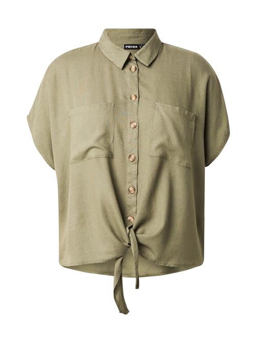 PIECES Curve Bluse 'PCPIA'  oliven