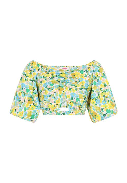 MYMO Bluse 'Spring Summer'  himmelblå / gul / sennep / hvid