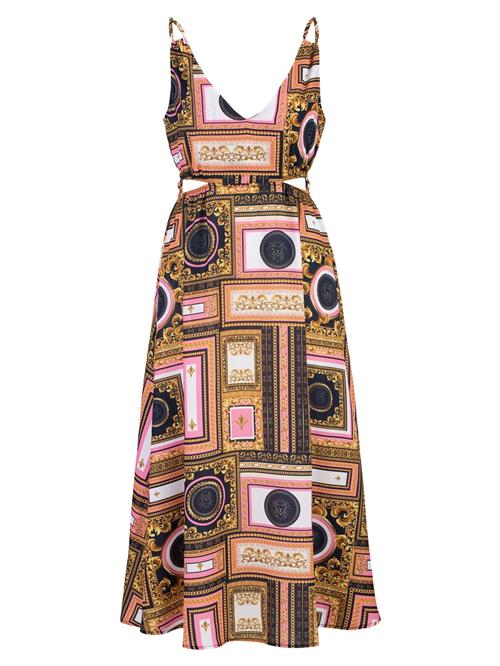 19V69 ITALIA Kjole 'Zita Baroque'  navy / gylden gul / lys pink / hvid