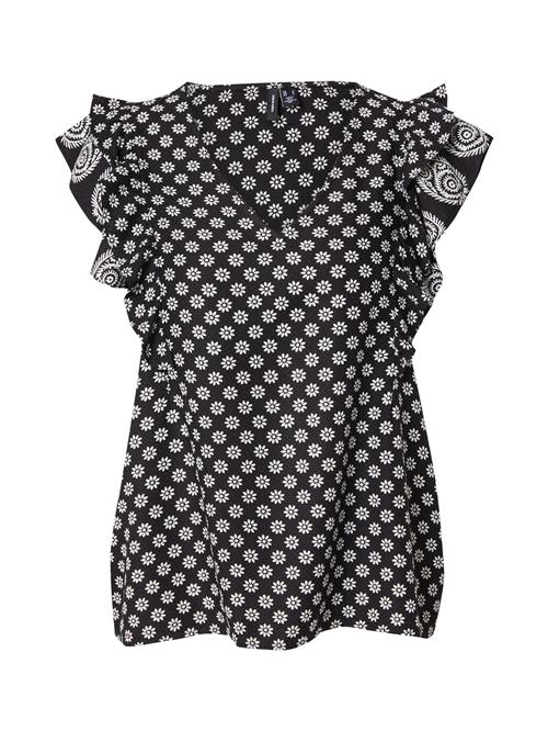 VERO MODA Bluse 'VMSIMI SAVANNA'  sort / hvid