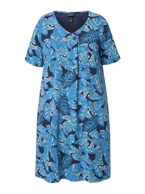 Ulla Popken Kjole  marin / royalblå / hvid